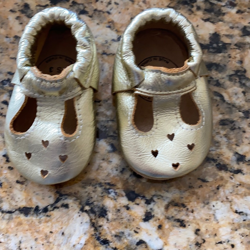 Gold Birdrock baby shoes